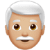 👨🏼‍🦳 man: medium-light skin tone, white hair display on Apple